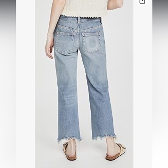 Free People Maggie Mid Rise Straight Jeans 28 distressed - Picture 2 of 5